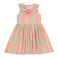 Bebe Organic Floral Stripe Florence Dress