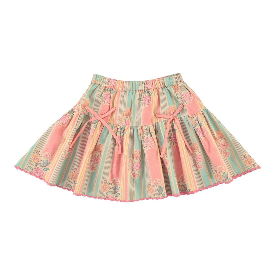 Bebe Organic Floral Stripe Florence Skirt