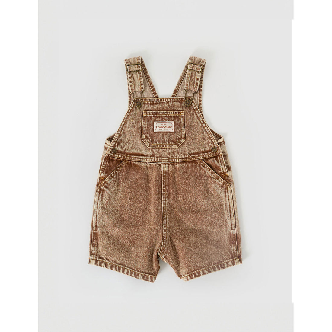 Goldie and Ace Brown Burton Vintage Washed Denim Overalls