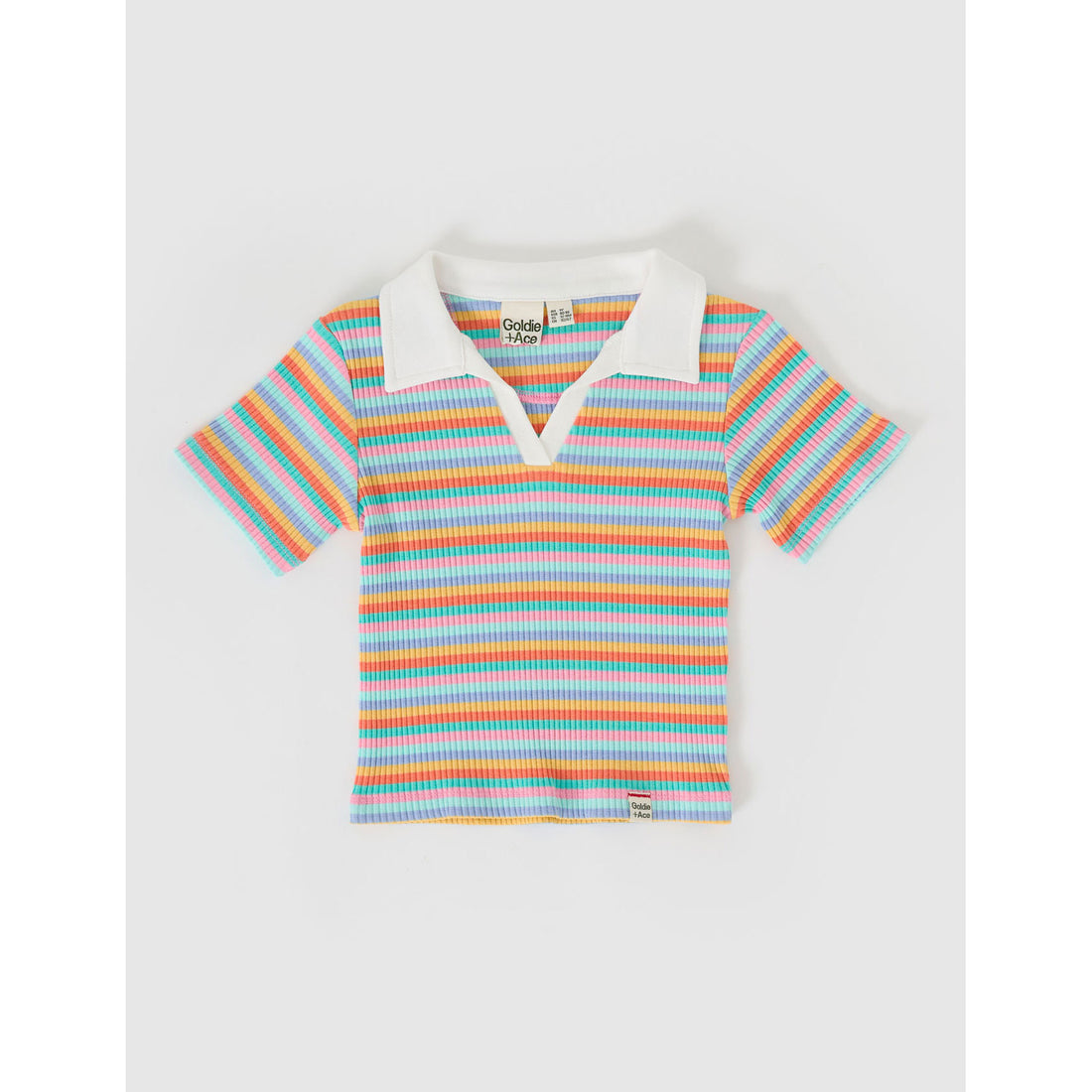 Goldie and Ace Candy Stripe  Pia Collared T-Shirt