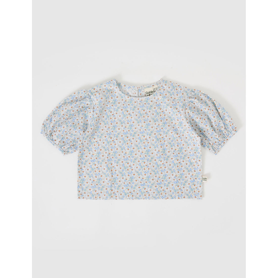 Goldie and Ace Blue Puff Sleeve Daisy Top