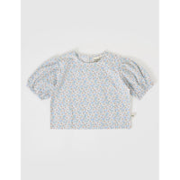 Goldie and Ace Blue Puff Sleeve Daisy Top