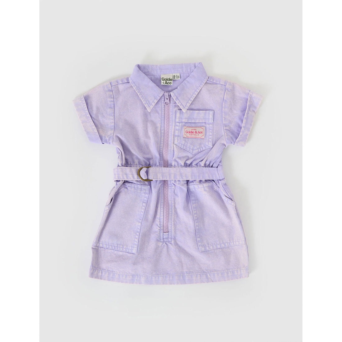 Goldie and Ace Mauve Piper Denim Belted Dress