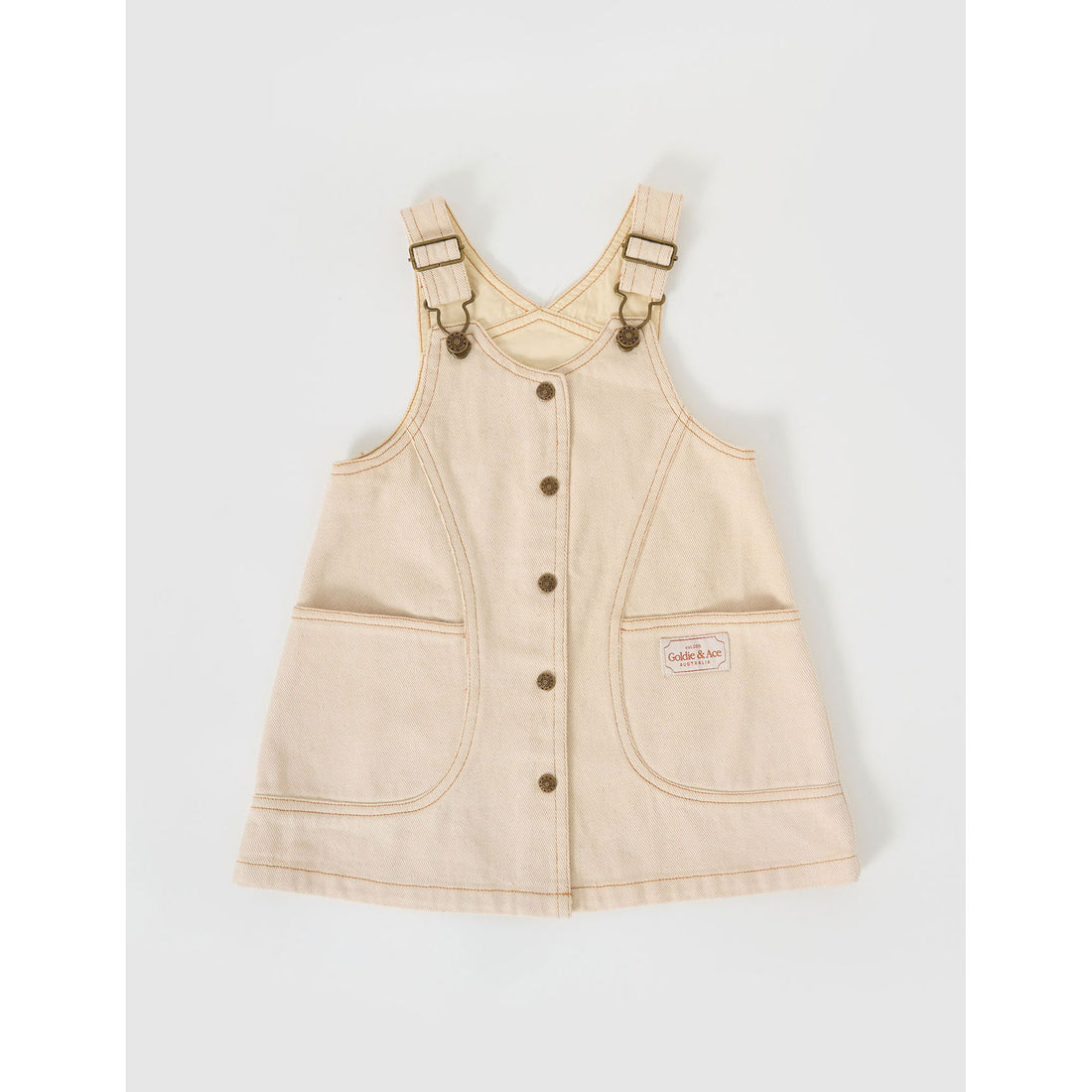 Goldie and Ace Oat Penelope Pinafore Pocket Dress
