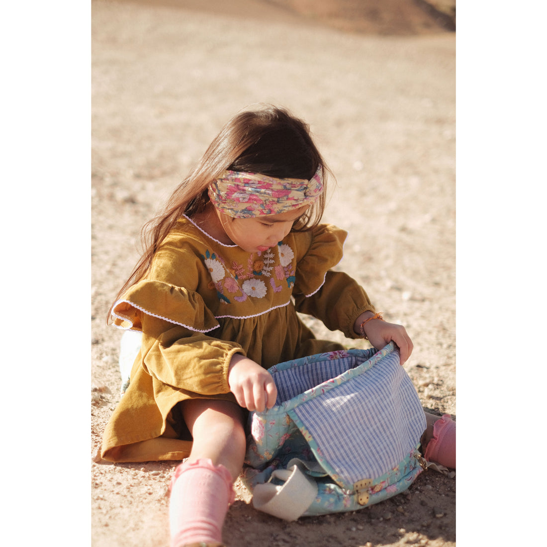 Louise Misha Blue Rosa Damascena Tiya School Bag