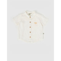 Goldie and Ace Ivory Holiday Linen Shirt