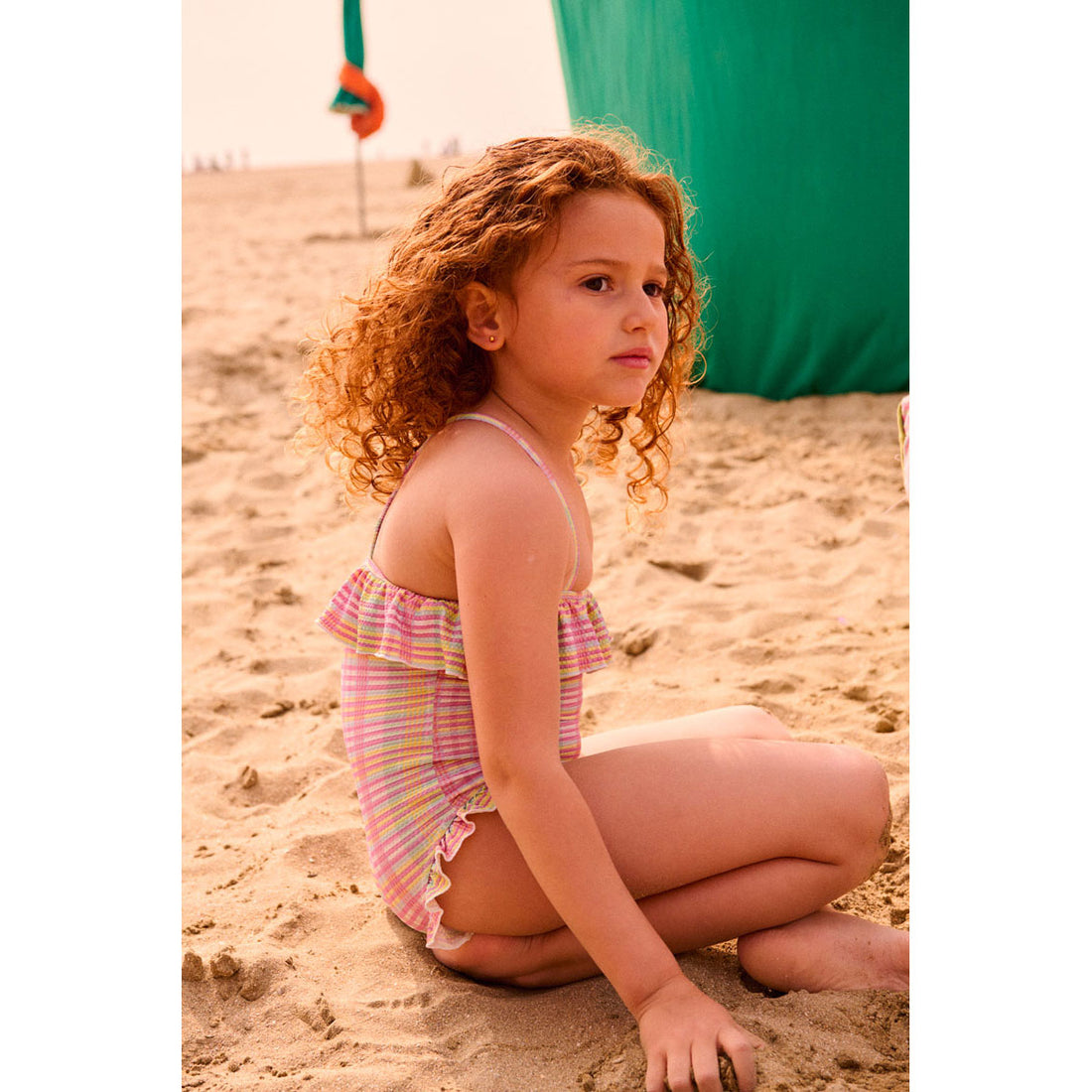 Louise Misha Pink Island Checks Jovana Bathing Suit