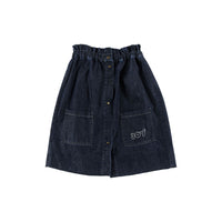 Loud Blue Denim Tender Button Down Skirt