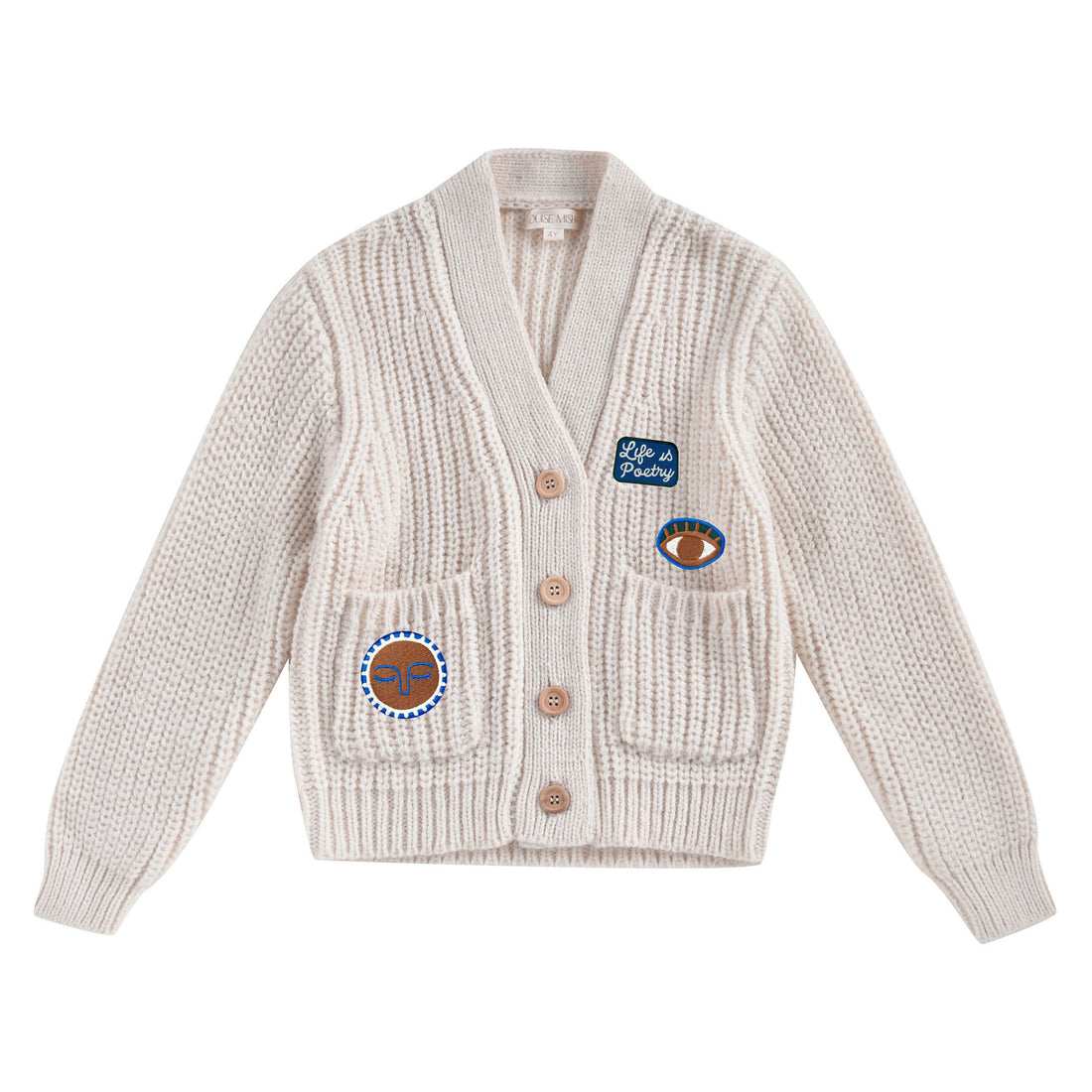 Louise Misha Cream Polo Cardigan