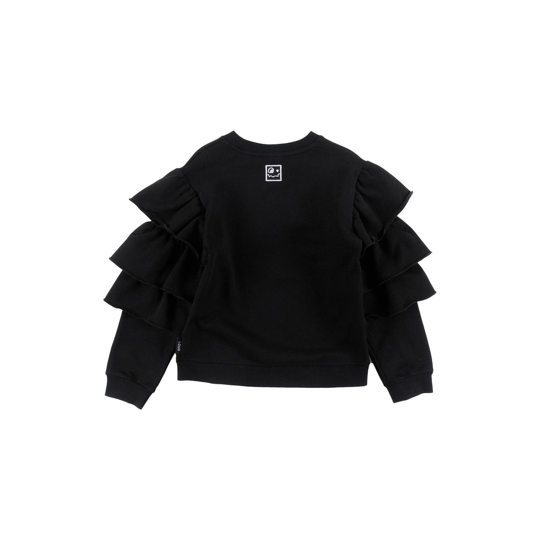 Loud Black Warm Ruffled Sweatshirt