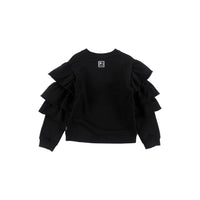 Loud Black Warm Ruffled Sweatshirt