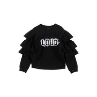Loud Black Warm Ruffled Sweatshirt