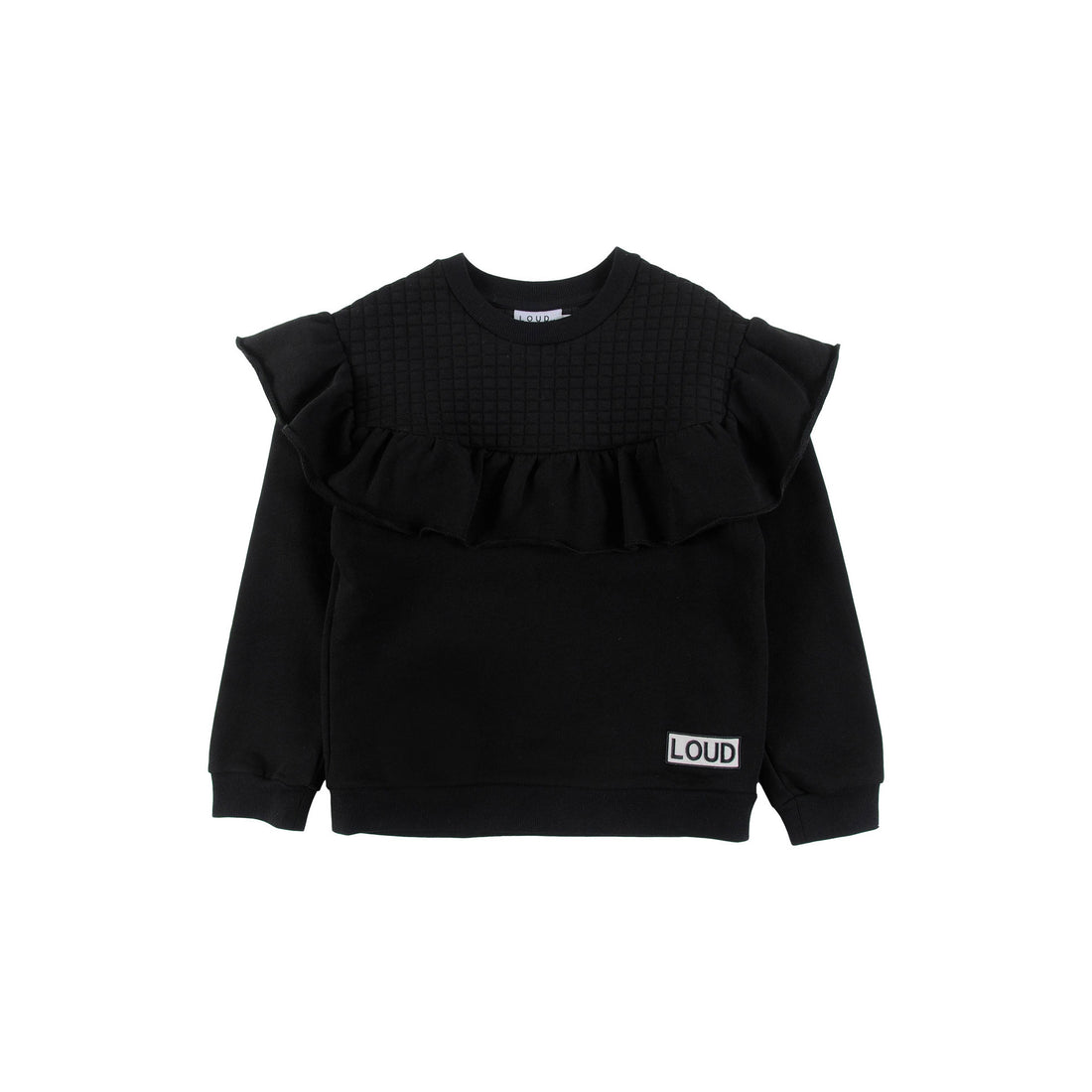 Loud Black World Ruffled Sweatshirt