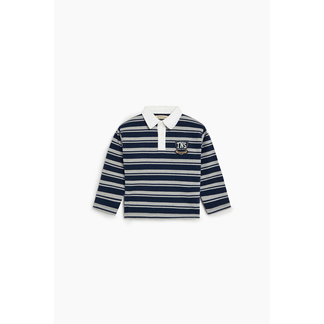The New Society Black Iris Stripe Glowee Polo