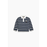 The New Society Black Iris Stripe Glowee Polo