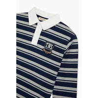 The New Society Black Iris Stripe Glowee Polo