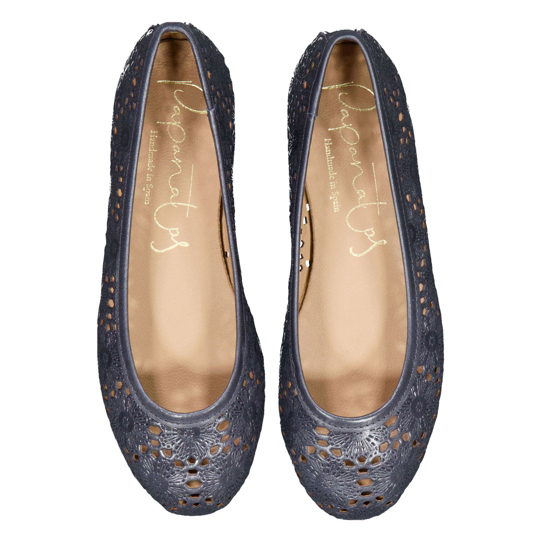 Papanatas Grey Crochet Ballet Flat