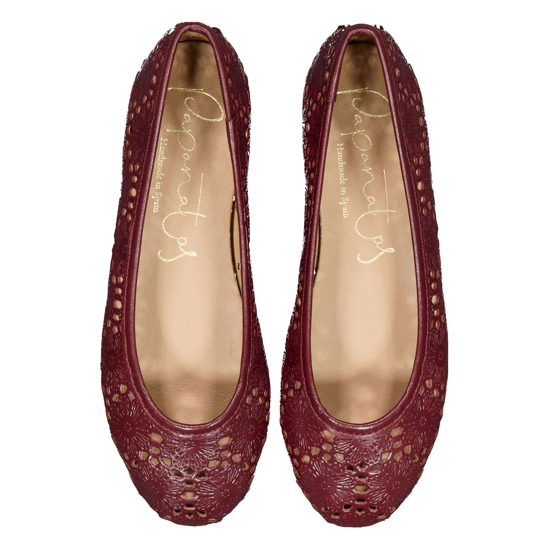 Papanatas  Burgundy Crochet Ballet Flat