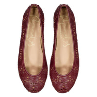 Papanatas  Burgundy Crochet Ballet Flat
