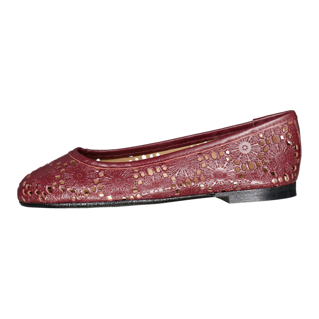 Papanatas  Burgundy Crochet Ballet Flat