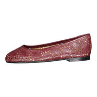 Papanatas  Burgundy Crochet Ballet Flat