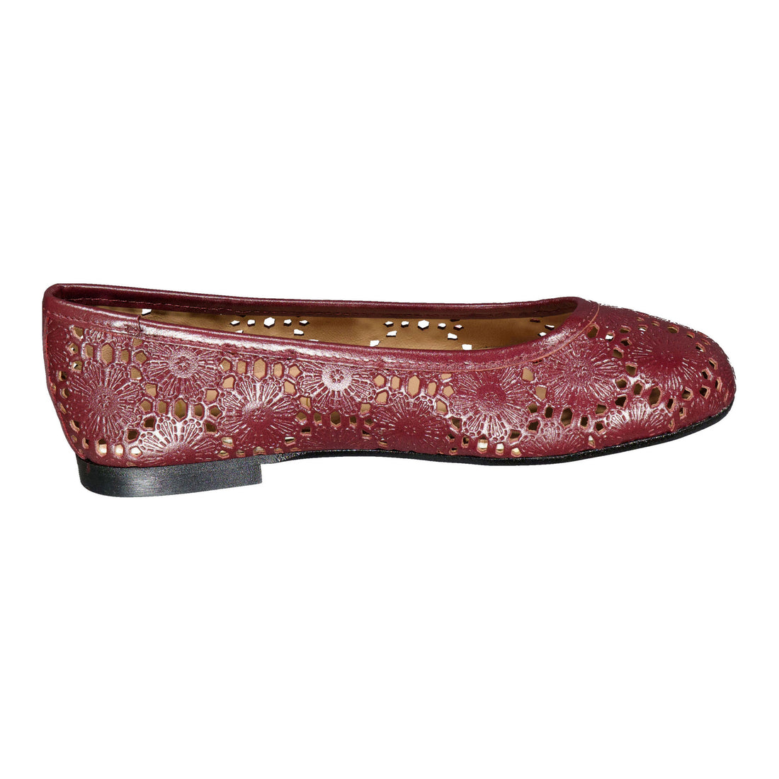 Papanatas  Burgundy Crochet Ballet Flat