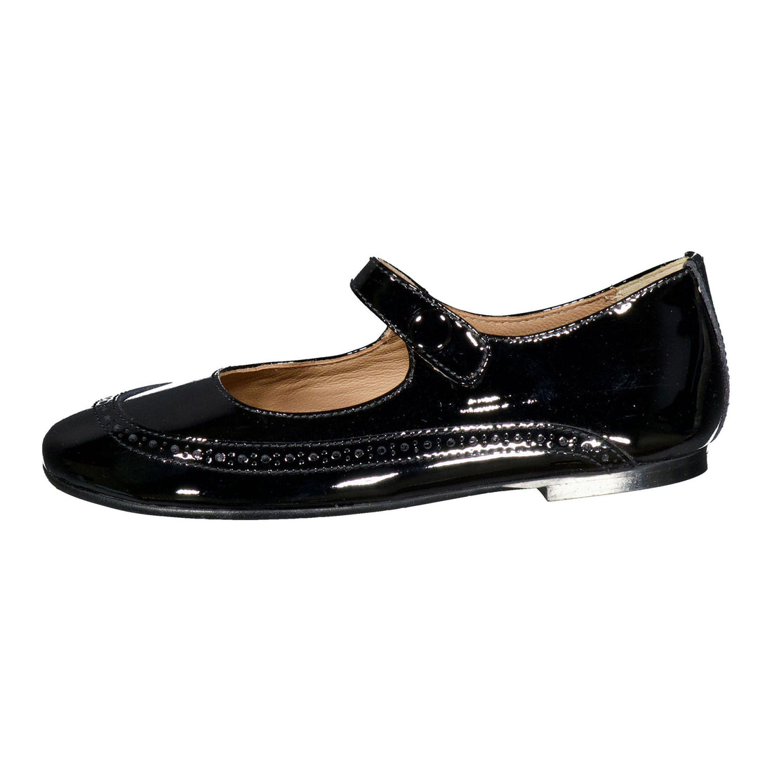 Papanatas  Black Patent Wingtip Mary Janes