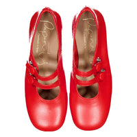 Papanatas  Red Double Strap Mary Jane