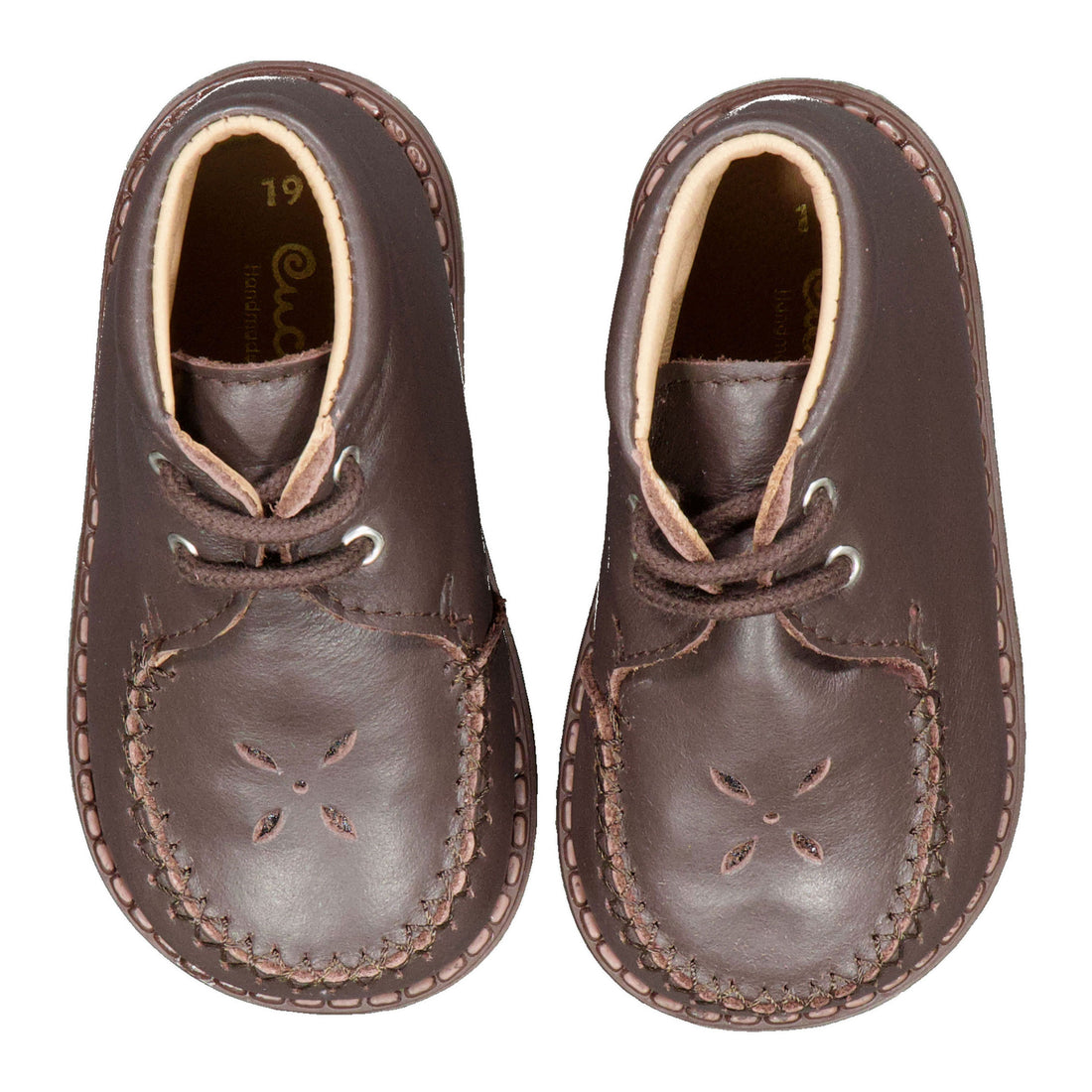 Papanatas Brown Stitched Baby Bootie