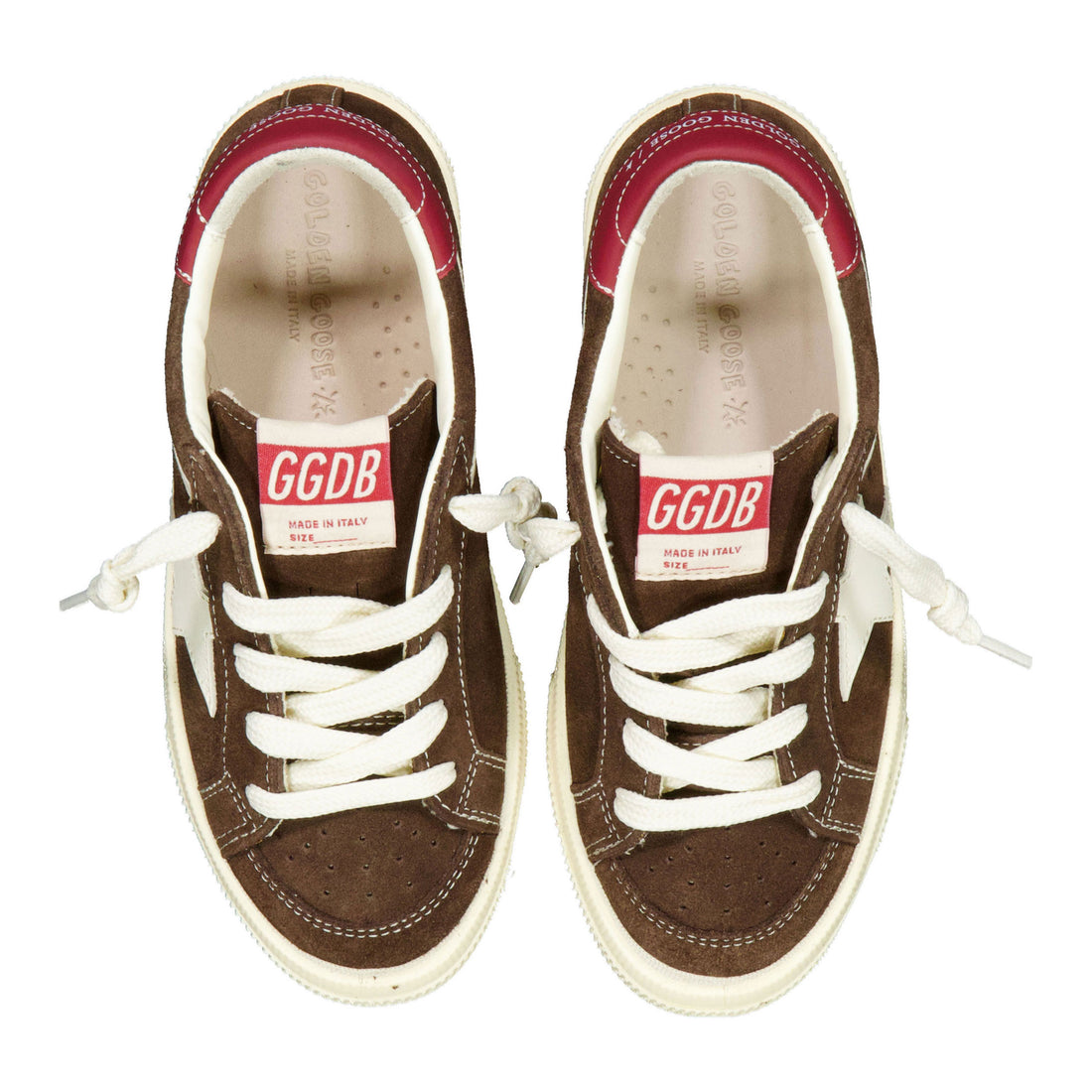 Golden Goose Brown/White/Red May Sneaker
