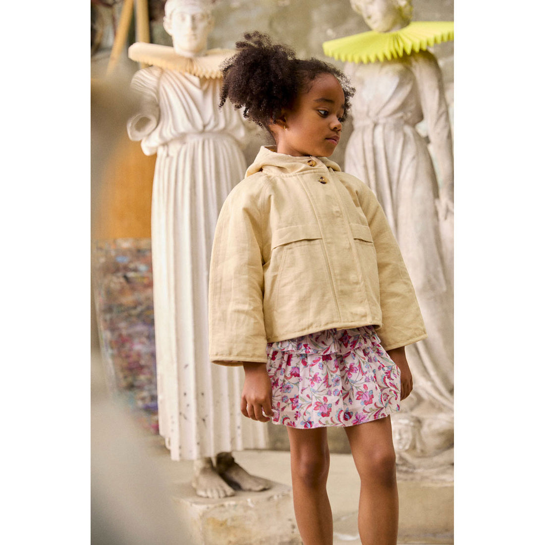 Louise Misha Cream Floral Haven Roumia Skirt