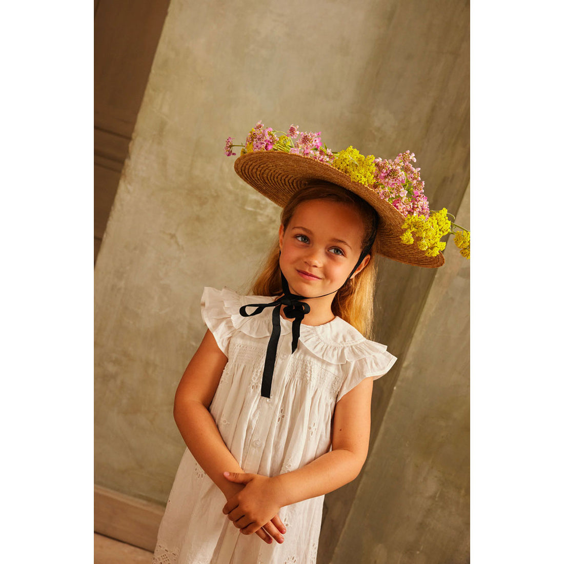 Louise Misha Off White Schiffli Mia Dress