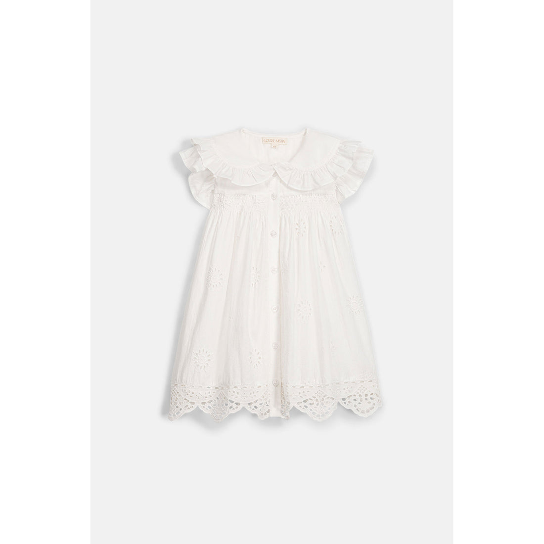 Louise Misha Off White Schiffli Mia Dress