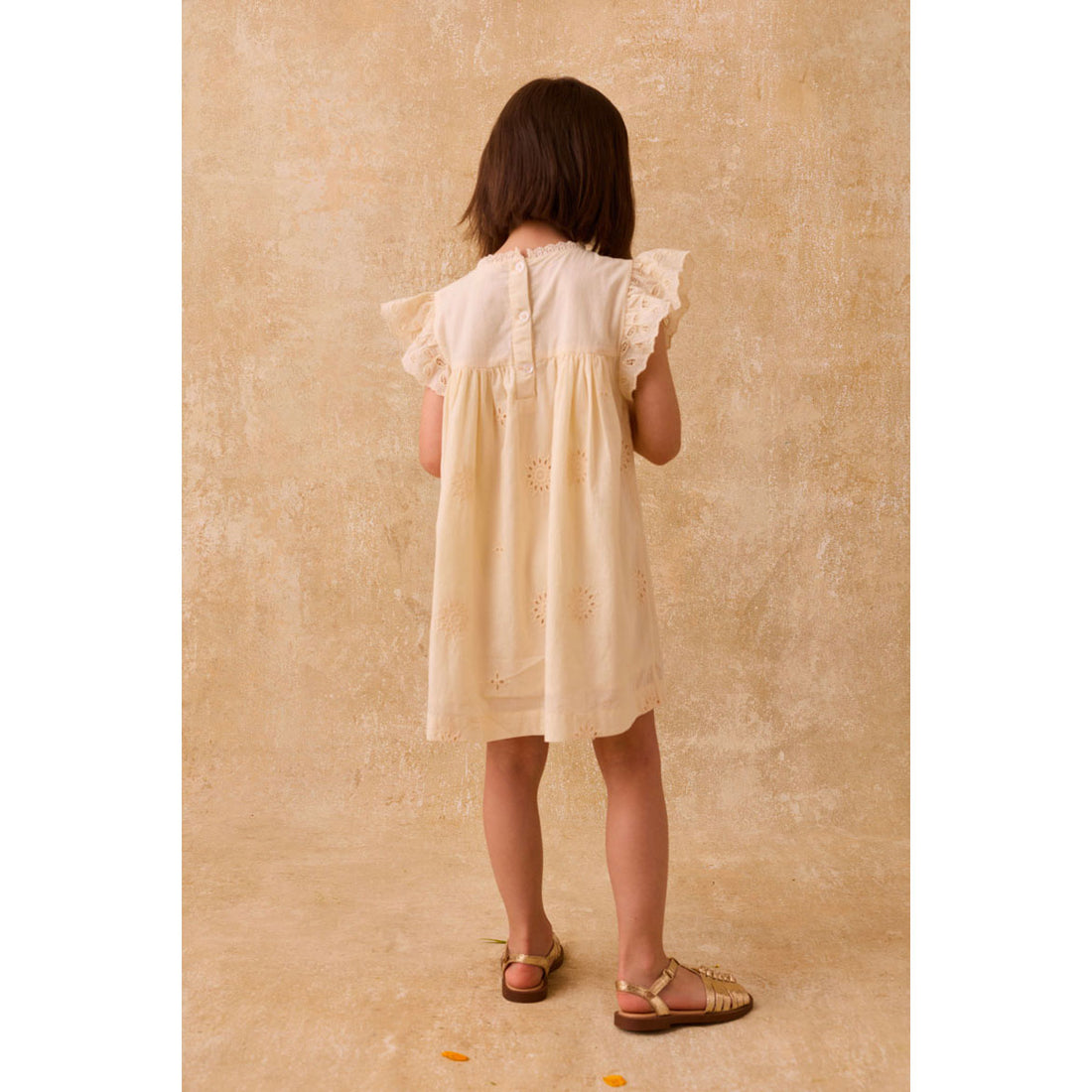 Louise Misha Yellow Schiffli Thalia Dress