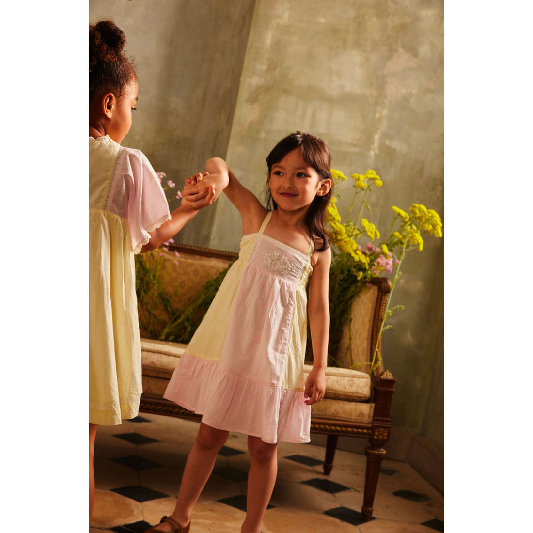 Louise Misha Pink Yellow Marcelina Dress