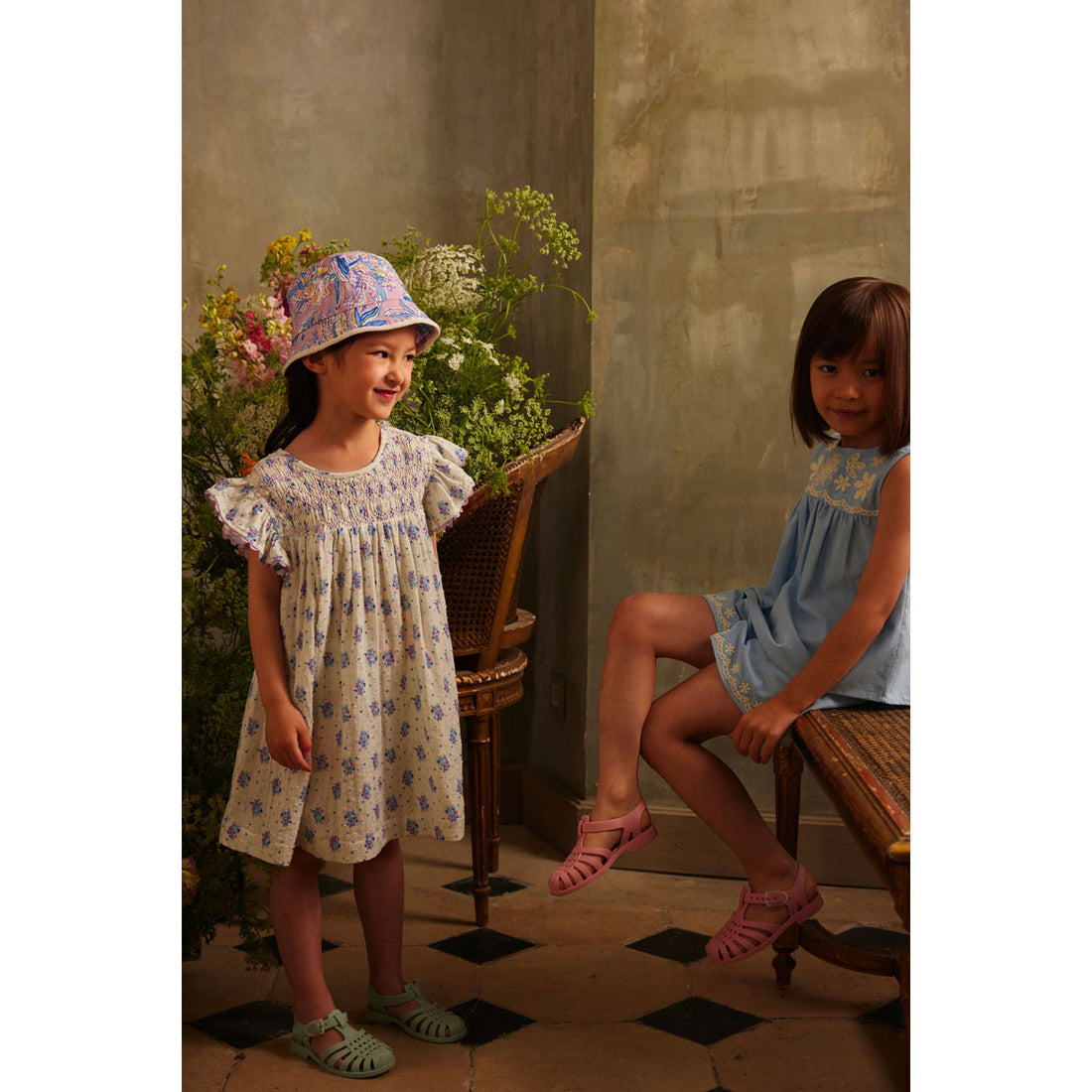 Louise Misha Cream Flower Dunes Shati Dress
