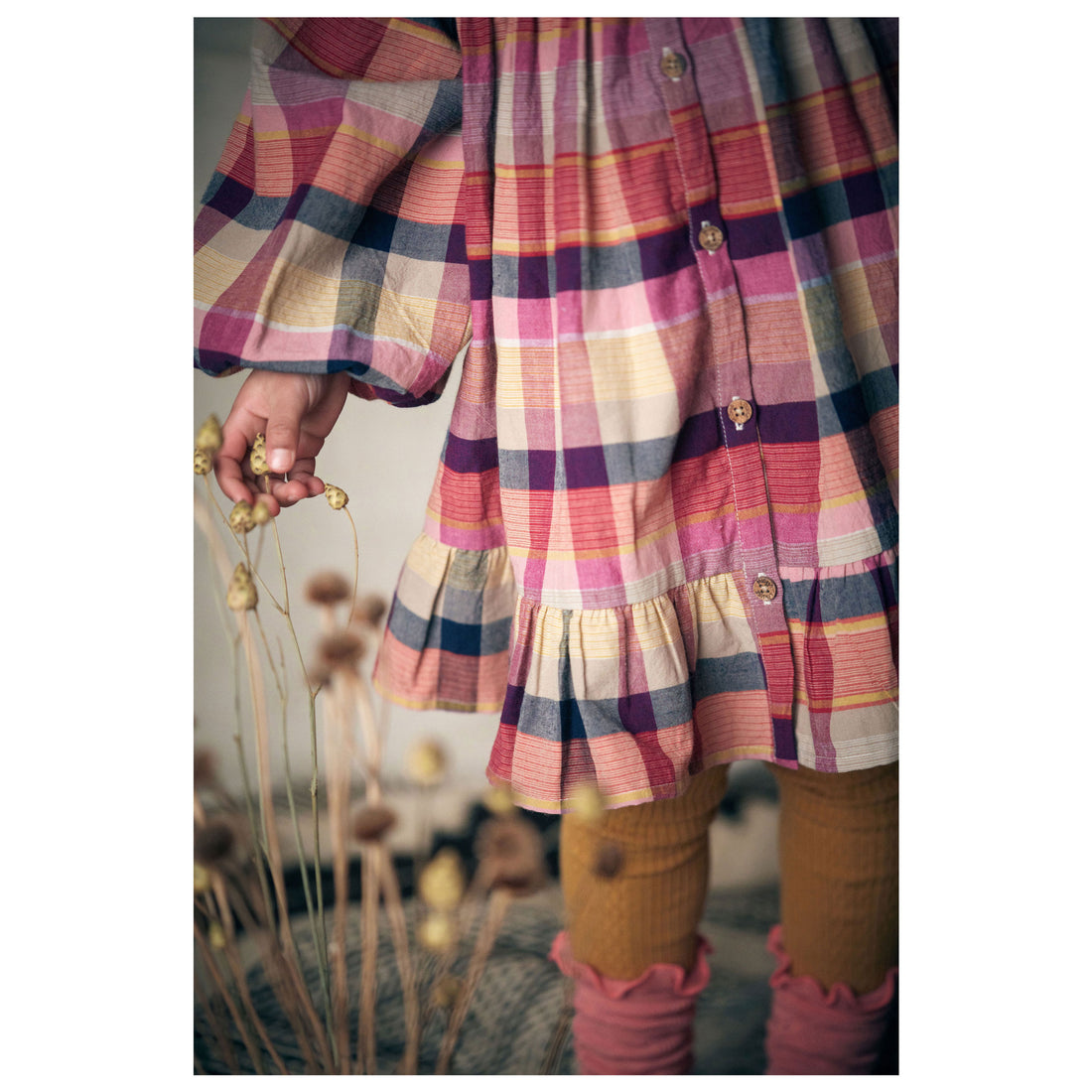Louise Misha Fushia Tartan Roads Massilia Dress