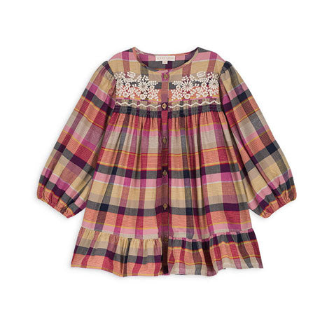Louise Misha Fushia Tartan Roads Massilia Dress