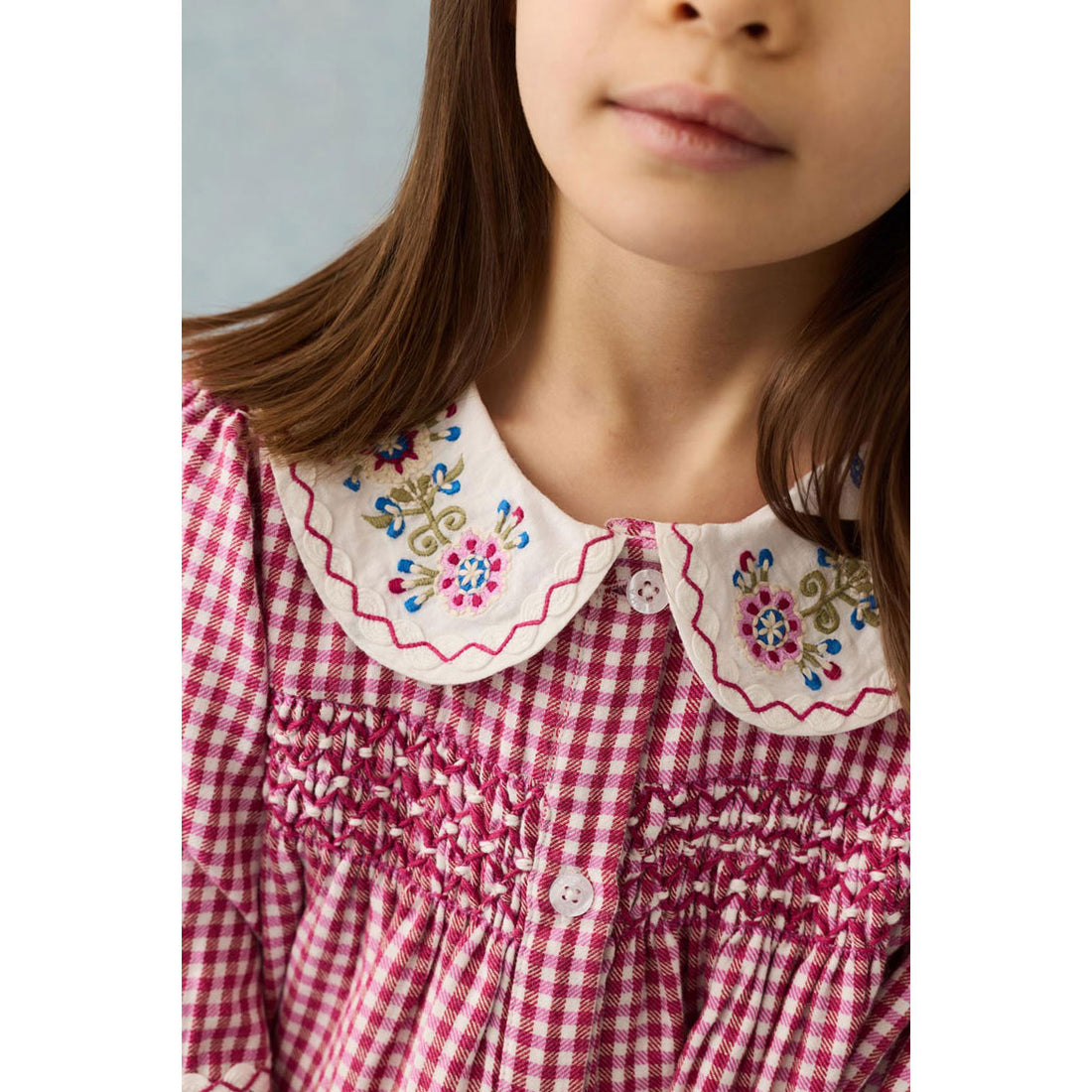 Louise Misha Raspberry Checks Delina Dress