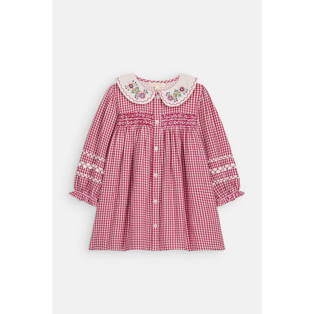 Louise Misha Raspberry Checks Delina Dress