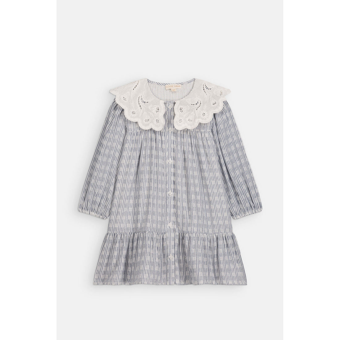 Louise Misha Cream Blue Stripes Dress