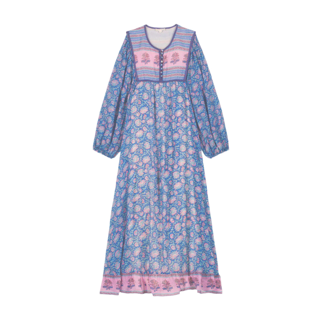 penina dress in denim blue misha Embroidered Denim Dress in Organic Cotton