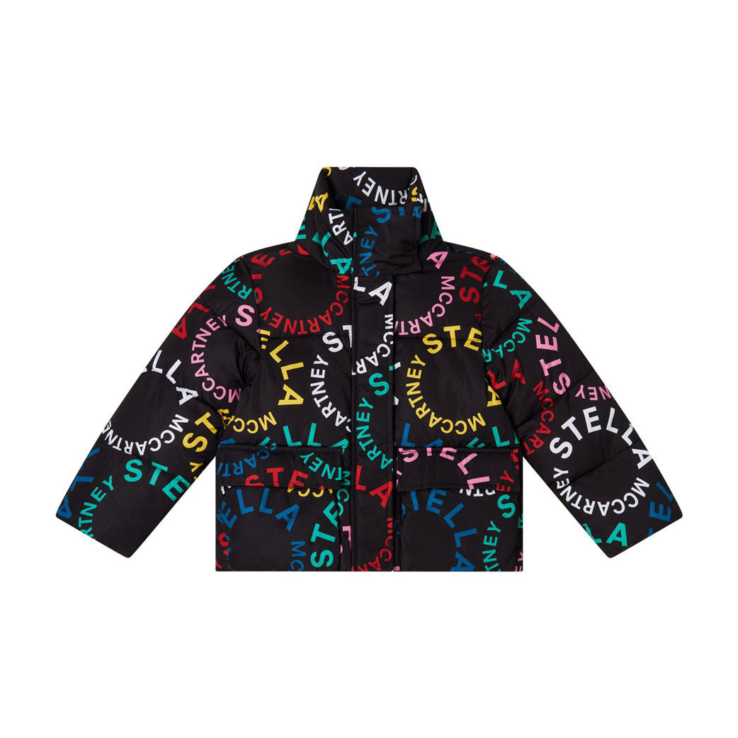 Stella Mccartney Black Graphic Logo Puffer