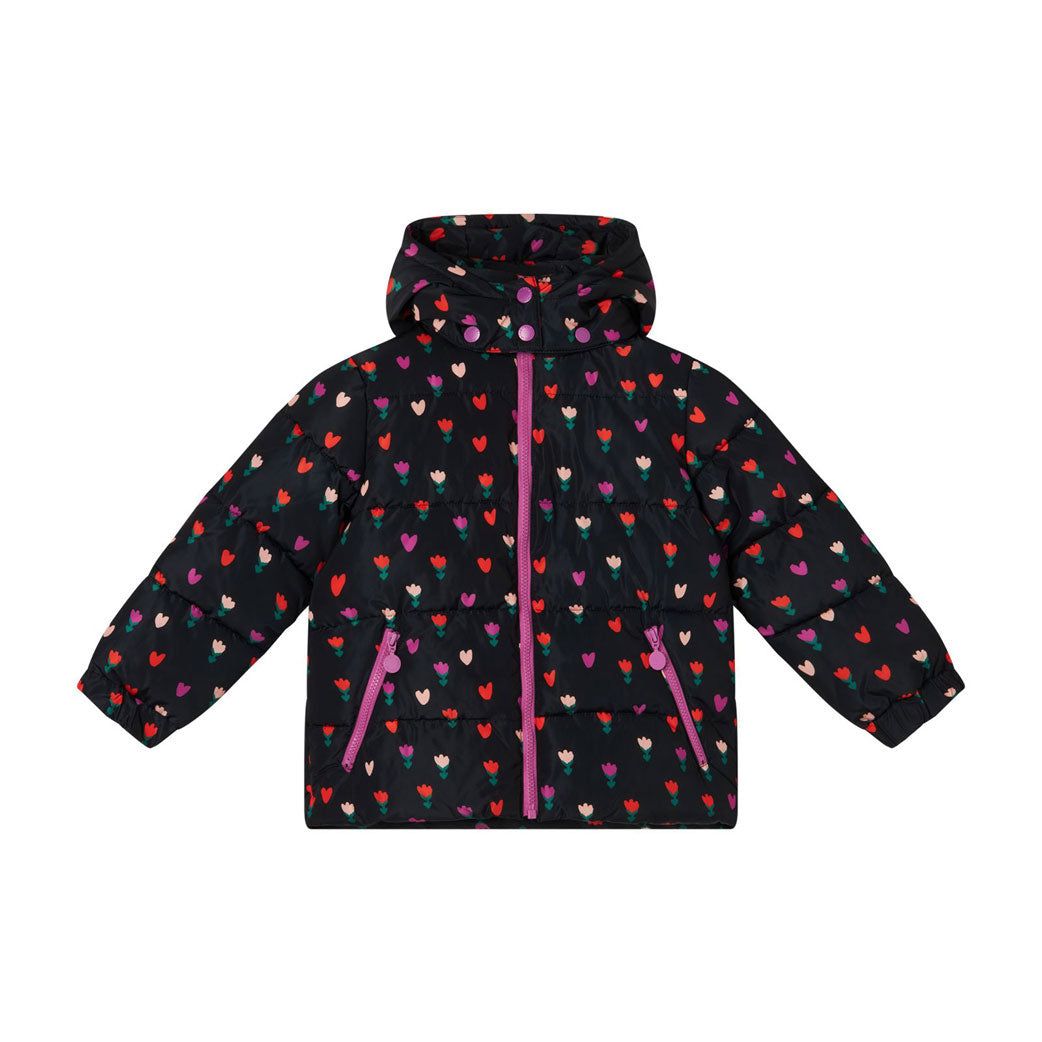 Stella Mccartney Black Hearts And Tulips Puffer