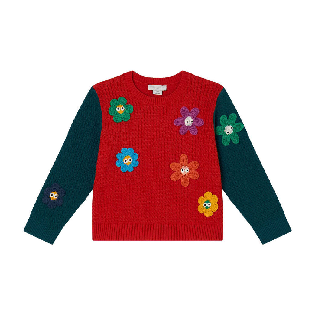 Stella Mccartney Red 3D Flowers Sweater