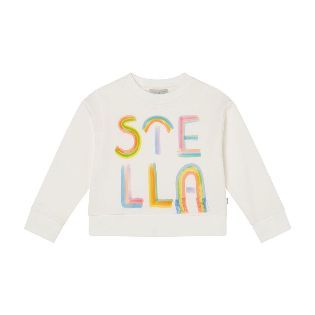 Stella Mccartney White Rainbow Stella Print Sweatshirt