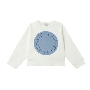 Stella Mccartney White/ Blue Logo Disc Sweatshirt