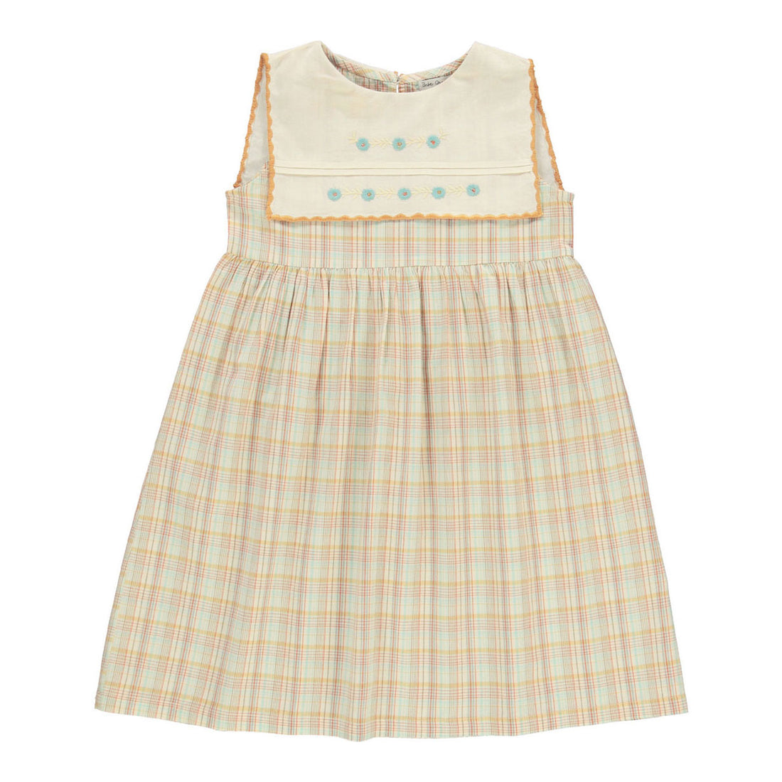 Bebe Organic Lagoon Checks Giulia Dress
