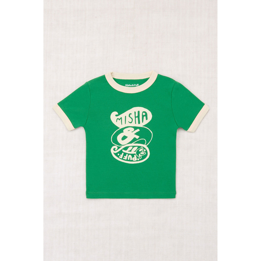 Misha and Puff Bottle Green Groovy Paisley Ringer Tee