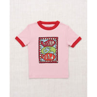 Misha and Puff  Pink Lilac Groovy Paisley Ringer Tee